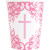 Pink Cross Cups Commmunion or Christening 9oz