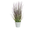 Artificial Grass Purple in White Pot 46cm