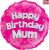 H100 18in Foil Balloon Mum Pink Holographic