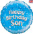 H100 18in Foil Balloon Blue Holographic Son