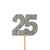 Glitter 25 Numeral Cupcake Toppers Silver