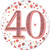 3in Rose Gold Sparkling Fizz Badge 40th Birthday