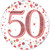 3in Rose Gold Sparkling Fizz Badge 50th Birthday