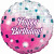 H100 18in Foil Balloon Glitter Ball Happy Birthday Holographic