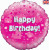 H100 18in Foil Balloon Pink Holographic Happy Birthday