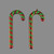 Candy Cane Baubles Red Green Pk2 24cm