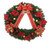 Dornoch Green Wreath 80cm With Poinsettias Bows and Baubles in Red and Gold