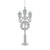 15cm silver glitter street lamp with wreath  