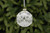 8cm clear with white scallop glass bauble