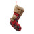 48cm red tartan with brown fur cuff stocking 