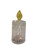 19cm lit clear glass candle with gold flame Battery Operated