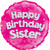 H100 18in Foil Balloon Happy Birthday Sister Pink Holographic
