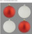 Baubles Red and White 10cm Pk4