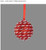Candy String Bauble White and Red 8cm