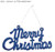 Merry Christmas Glitter Hanger Navy 19cm