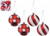 Candy Cane Baubles 4x90mm