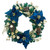 Teal Poinsettia Wreath 22in