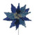 Dark Blue Poinsettia with Petrol Effect Stem 58cm