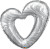 H400 42in Open Marble Heart Silver Supershape