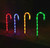 62cm Set of 4 Candy Cane Lights with 40 Multi LED