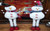 Pop up Snowman 64cm with Black Hat and Twig arms Boots and Snowflake Belly Buttons