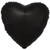 H100 18in Heart Foil Balloon Silk Lustre Black 
