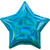 H100 18in Foil Balloon Star Iridescent Cyan