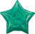 H100 18in Foil Balloon Star Iridescent Green