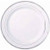 White Premium Plastic Plates with Silver Trim 26cm Pk10
