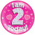 6in Jumbo Badge I Am 2 Today Pink