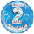 6in Jumbo Badge I Am 2 Today Blue