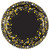 Black and Gold Sparkling Fizz Plates 9in 23cm Pk8