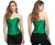 Adult Satin Lace Corset Green M Size 10 to 12
