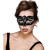 Verona Eyemask Masquerade Mask Black with Silver Glitter