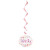 Pink Bunting Christening Hanging Swirls Pk3