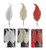 CLIP ON GLITTER PLASTIC FEATHER 6pc Choose from 3 assorted styles