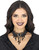 Embroidered Choker with Beads Black