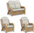 Opera Light Oak 2 Seater Sofa  With 2 Chairs Set