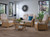 Viola Light Oak 2 Seater Sofa  With 2 Chairs Set
