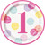 1st Birthday Pink Dots Plates Pk8 9in
