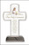 First Holy Communion Gift Silver Plated Cross with Beaded Edge On Base Girl