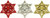 Tree Hanging Star Bauble Sale Gold Red or Silver