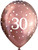 11in Latex Age 30 Rose Gold Pack of 6
