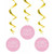 Baby Shower Pink Hearts Pk3 Hanging Decorations