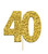 Cupcake Toppers Gold Age 40 Pk12