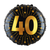 H100 18in Foil Balloon Age 40 Black and Gold