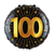 H100 18in Foil Balloon Age 100 Black and Gold