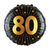 H100 18in Foil Balloon Age 80 Black and Gold
