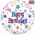 H100 18in Foil Balloon Happy Birthday Ribbon and Stars