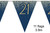 Navy Gold Metallic Glitter Bunting 11 Flags Age 21 3.9m